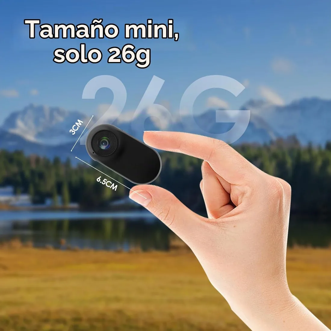 Mini Cámara Deportiva Magnética Bodycam 26g,Tarjeta 16GB | Cámara para Moto con Pantalla LCD 1",para Casco Moto, Bicicleta,Vlogging,Grabación POV Diaria, Senderismo y Viajes foto 2