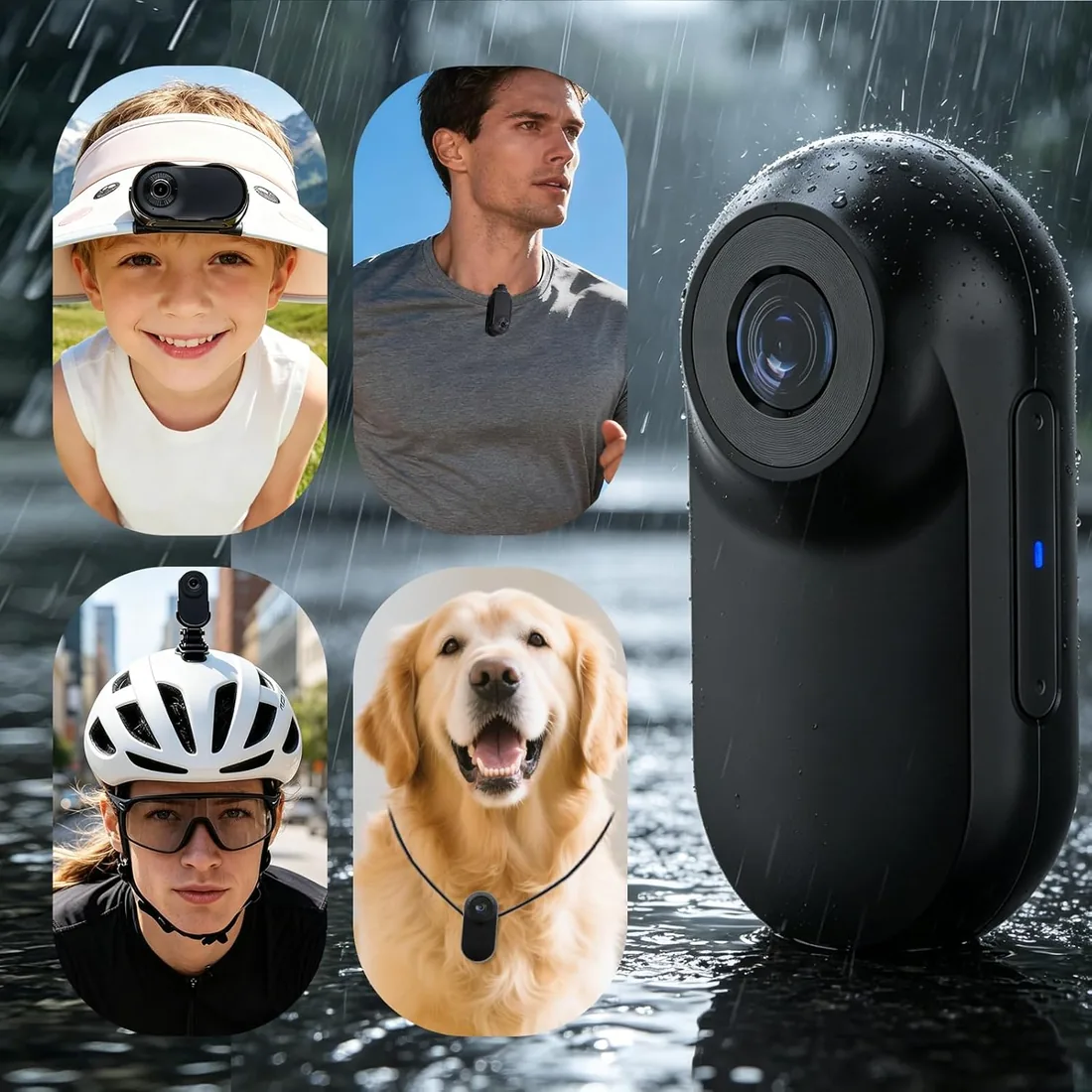 Mini Cámara Deportiva Magnética Bodycam 26g,Tarjeta 16GB | Cámara para Moto con Pantalla LCD 1",para Casco Moto, Bicicleta,Vlogging,Grabación POV Diaria, Senderismo y Viajes foto 3