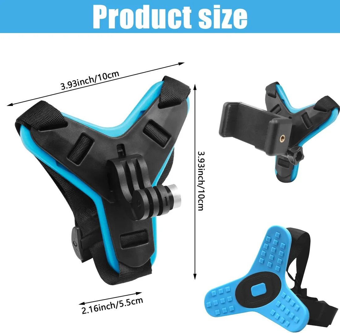 Soporte para Casco de Motocicleta, Soporte de Correa para Casco de Motocicleta, Ajustable, Soporte Camara Casco Moto Compatible con GoPro y la Mayoría de Cámaras de Acción foto 2
