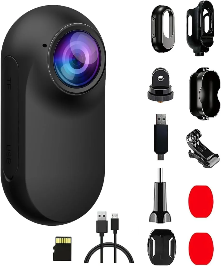 Xilecam Mini Cámara Deportiva Magnética Resistente al Agua hasta 40 Metros | CámaraPara Moto Ligera para Uso Corporal, Cámara Deportiva POV, Ideal Para Motocicleta, Bicicleta,Viajes y Trabajo