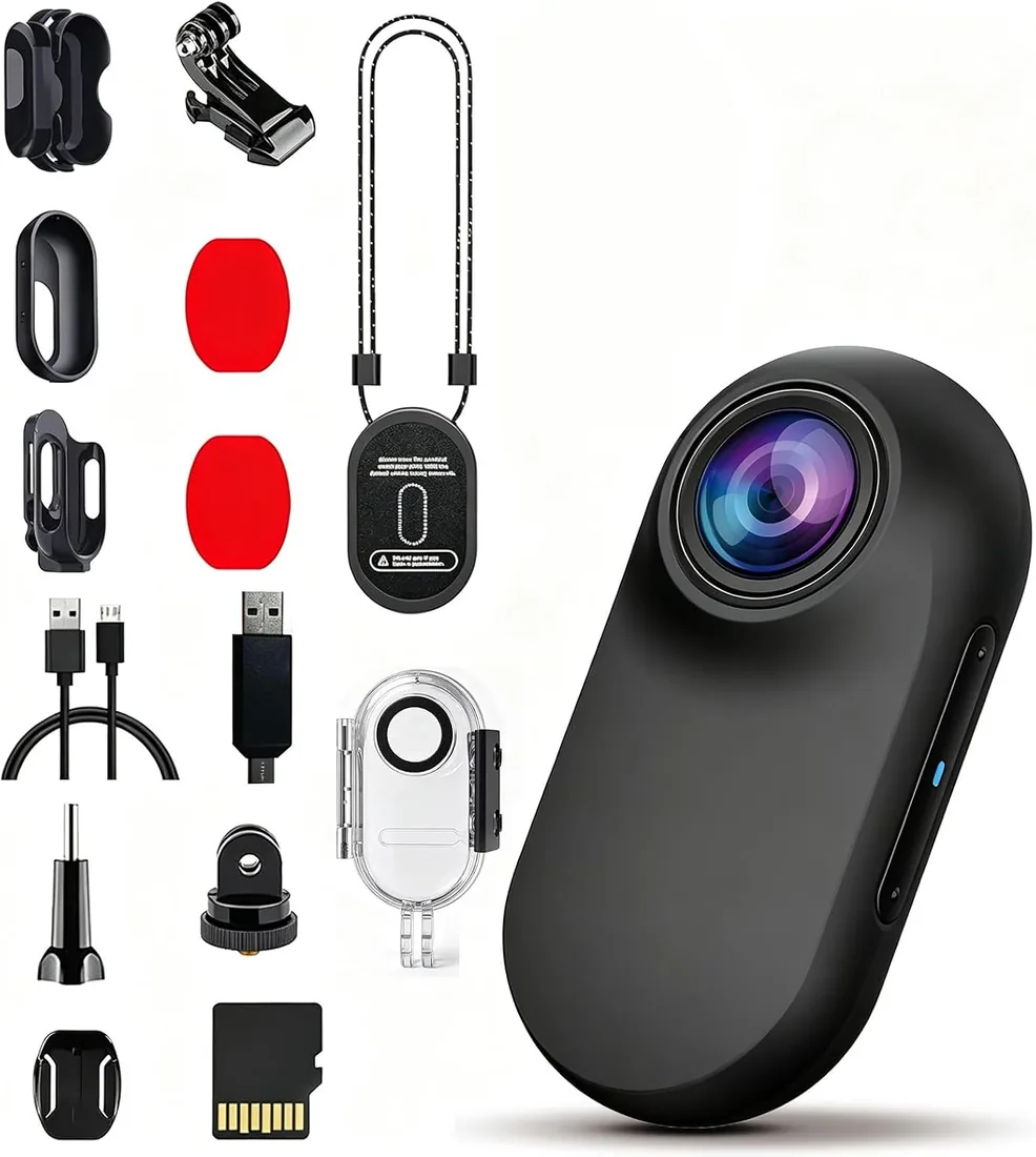Xilecam Mini Cámara Deportiva Magnética Resistente al Agua hasta 40 Metros | CámaraPara Moto Ligera para Uso Corporal, Cámara Deportiva POV, Ideal Para Motocicleta, Bicicleta,Viajes y Trabajo