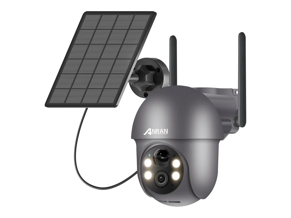ANRAN 2K Cámara Vigilancia WiFi Exterior Solar, Q01 Gris