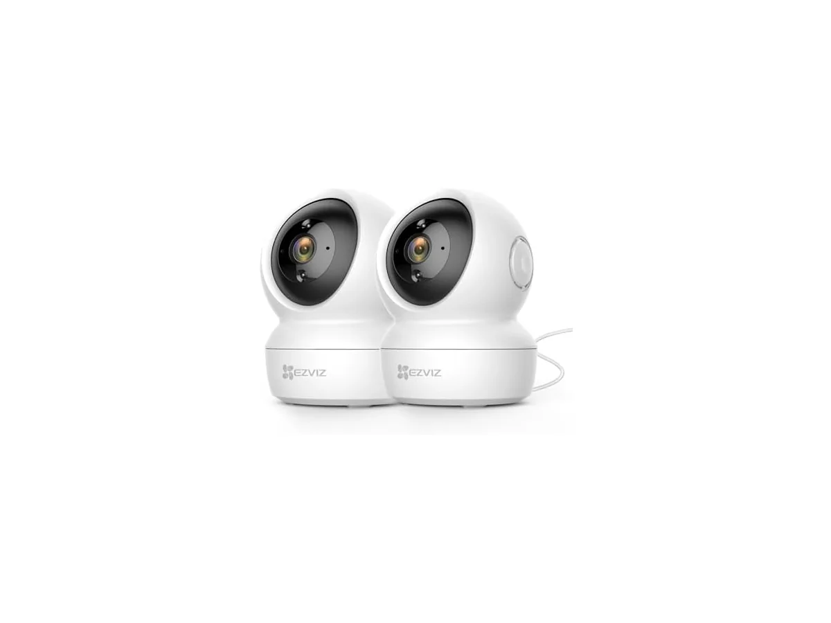 EZVIZ Kit de 2 Cámaras Vigilancia WiFi Interior 360º, C6N Camara Vigilancia Bebe 1080P, Visión Nocturna,…