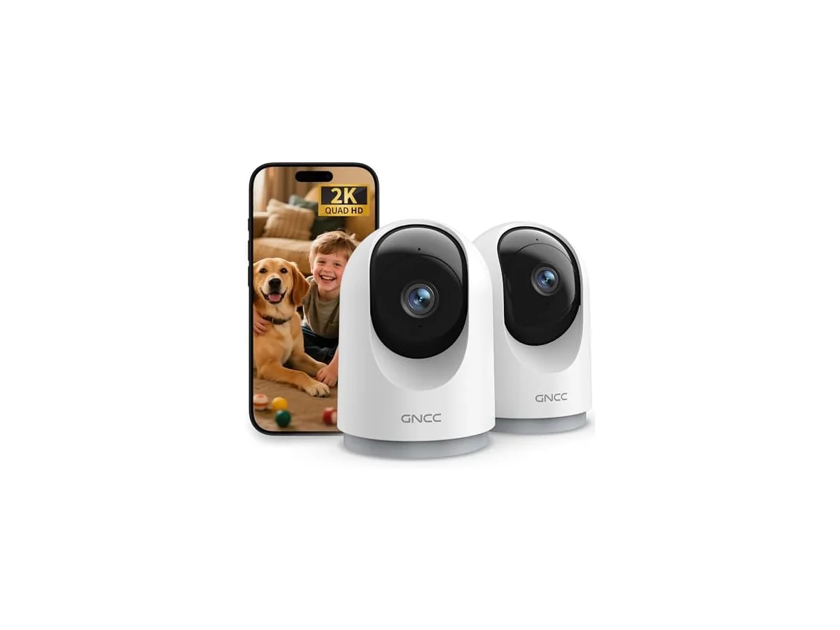 GNCC Cámara Vigilancia WiFi Interior 2K 3MP 2.4/5GHz Visión Nocturna 2 Pack foto 2