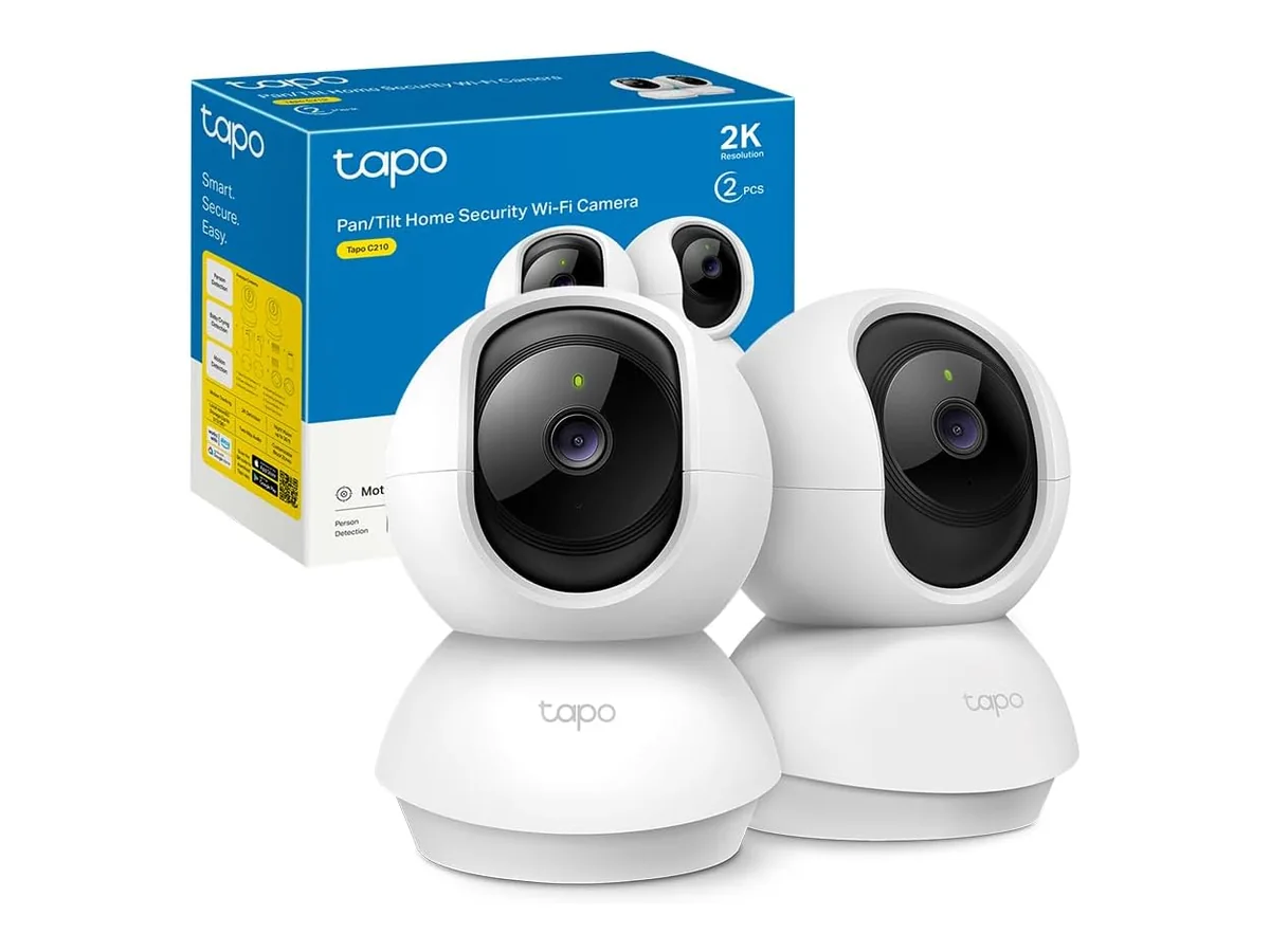Tapo C210P2 - Cámara de Vigilancia WiFi Interior 360º, 2K 3MP, Detección IA