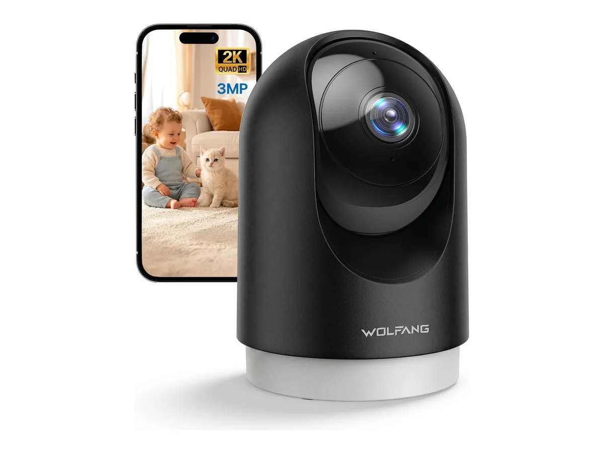 WOLFANG Cámara Vigilancia Interior 2K, Cámara Vigilancia Domicilio WiFi 360° PTZ con Seguimiento, Vision…