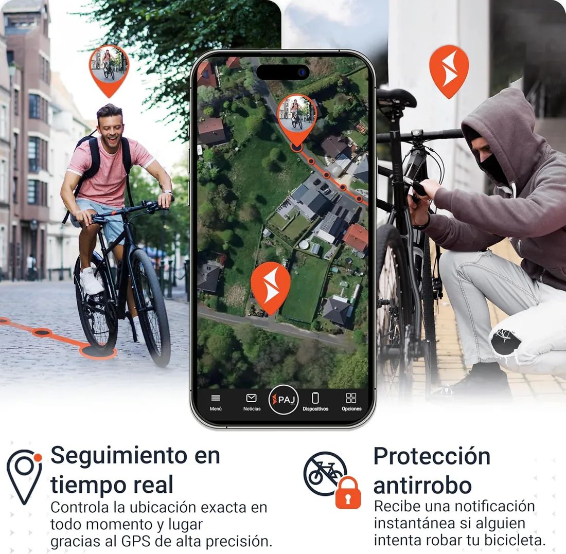 PAJ Candado Rastreador GPS 4G Bici/eBike-Incl. 3 Meses Suscripción Premium | Candado con Alarma - Seguimiento en Tiempo Real - Impermeable - Historial de Rutas - Batería hasta 20 Días (modo standby) foto 2