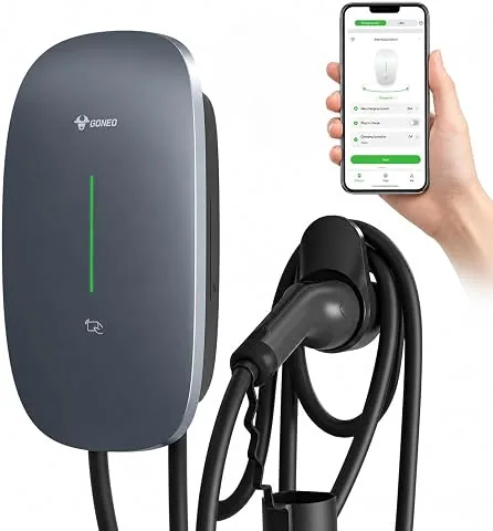 GONEO Wallbox 11kW Cargador Coche Electrico con App, Cable Tipo 2 de 7M, (16A,400V) RFID, IK10, IP65, con RCD Tipo A 30 mA CA + 6 mA DC foto 2