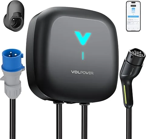Wallbox 7,4 kW Monofásico con App, Cargador Coche Eléctrico 7,4 kW, Cable Carga Coche Electrico 6m, Cargador EV Tipo 2, 6–32A 230V, con RCD Tipo A, IP67, para WiFi y Bluetooth, para BEV/PHEV foto 3