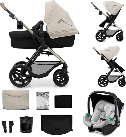 Kinderkraft MOOV2 Carrito bebé 3 en 1, EVA, Mink PRO I-Size, Sistema de Viaje, Cochecito para Bebé, Silla de Paseo, Plegable, para Recién Nacido, Desde el Nacimiento hasta los 3 Años, Gris foto 3