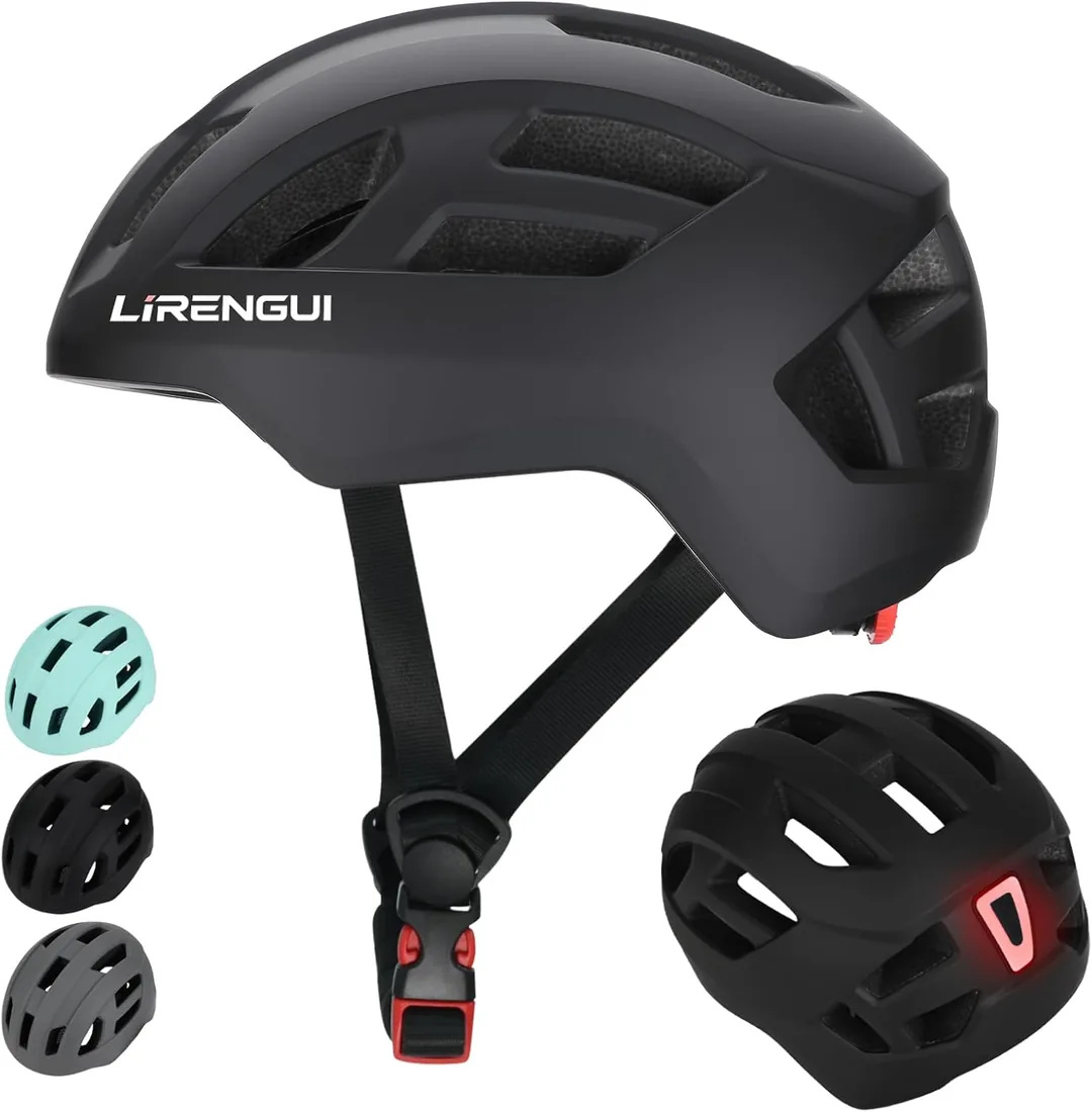 Casco de Bicicleta con luz Trasera para niños niñas y Adolescentes, luz Trasera Recargable de Seguridad, Ligeros y Talla Ajustables Cascos Infantil para múltiples Deportes