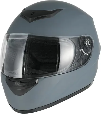 Favoto Casco Moto Integral Hombre y Mujer, Gris M (57-58cm) | Homologado ECE, Transpirable y Cómodo, con Visera Transparen foto 3