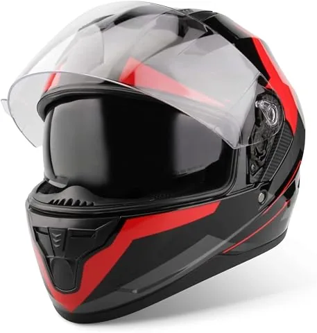 VINZ Becket Casco Integral Moto | con Visera Solar | ECE 22.06 Homologado | Casco Scooter & Ciclomotor | En Tamaño XS - XXL | para Hombre y Mujer