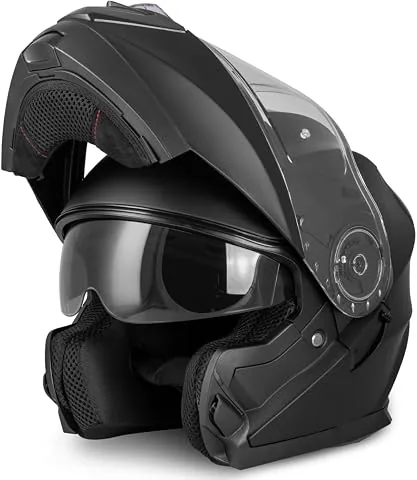 VINZ Santos Casco Modular con Visera Solar | Casco Moto & Scooter & Ciclomotor | ECE 22.06 Homologado | En Tamaño XS - XXL | para Hombre y Mujer foto 3