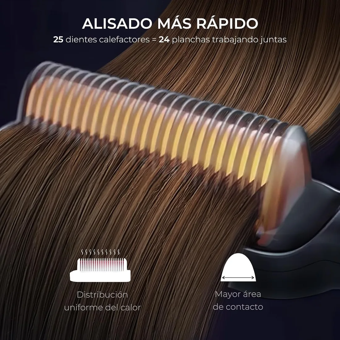 TYMO RING Cepillo Alisador Pelo - Planchas de Pelo Profesional, 5 Temperaturas, 130°C-210°C, Calentamiento Rápido, Protección Antiquemaduras, Anti Encrespamiento,Apagado Automático,Doble Voltaje,Negro foto 2