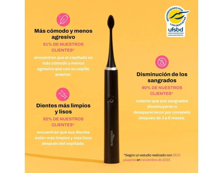 My Variations - Cepillo de dientes eléctrico sónico recargable (1 mes de batería, 5 modos de cepillo, temporizador de 2 minutos incorporado, 1 mango y 1 cepillo (Negro) foto 2