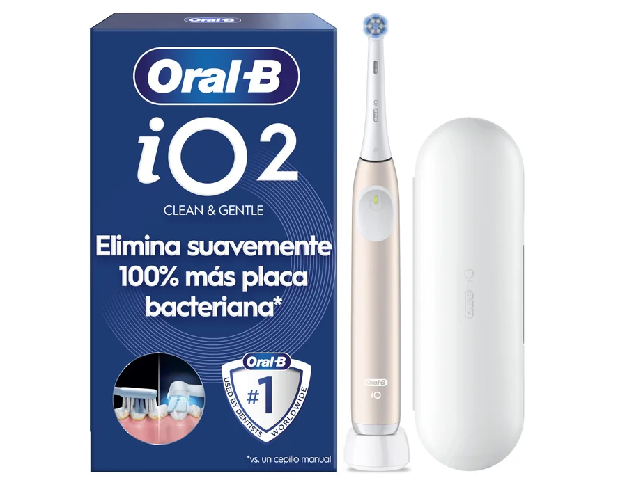Oral-B iO 2 Cepillo de Dientes Eléctrico con 1 Cabezal, Rosa Suave