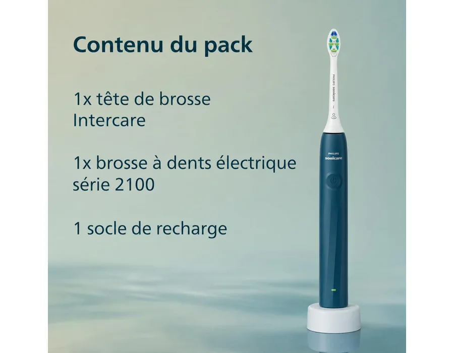 Philips Sonicare Serie 2100 - Cepillo dental eléctrico sónico, elimina 3 placas más, sensor de presión, SmarTimer & QuadPacer, azul cobalto (HX4021/04) (azul marino) foto 3