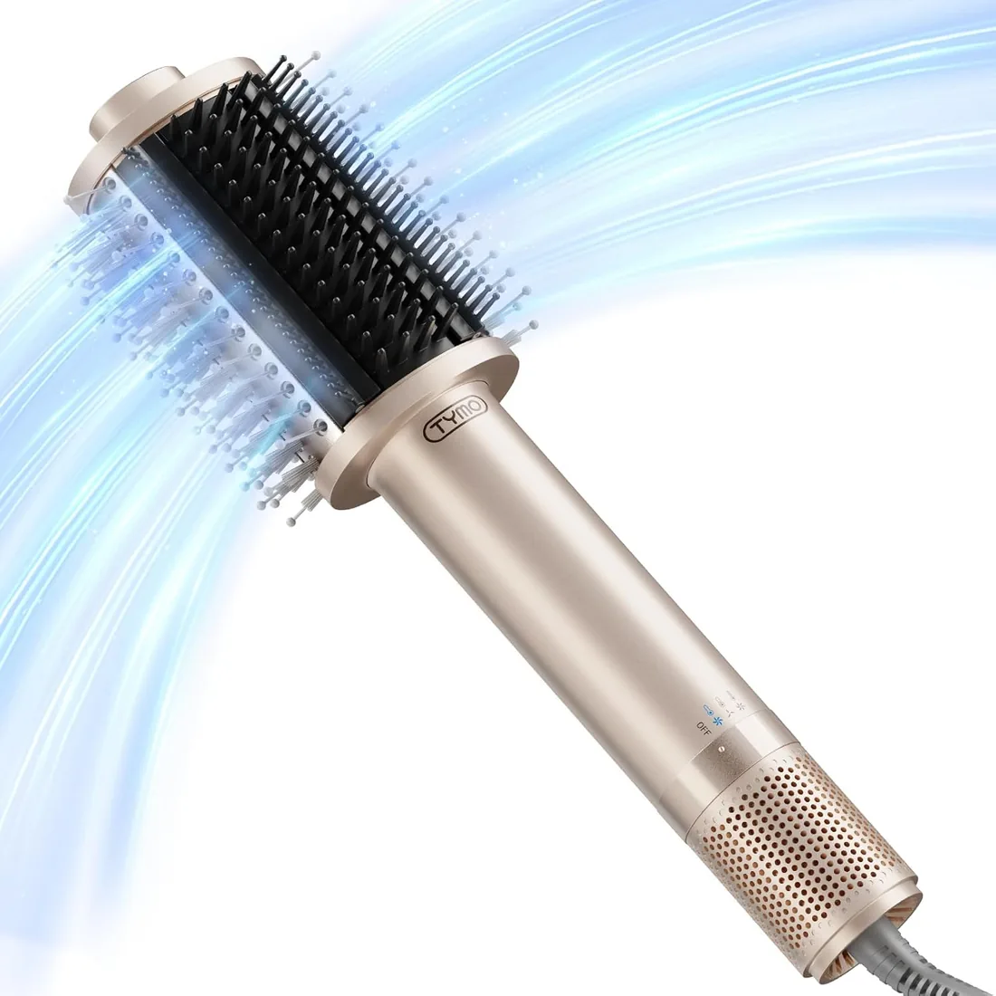 TYMO Cepillo Secador de Pelo, Cepillo Ligero de Aire Caliente para Secador y Voluminizador en Uno, 5 en 1 Peine Eléctrico con Motor Turbo, Secado Rápido y Suave, Alisar, Rizar, Crear Volumen