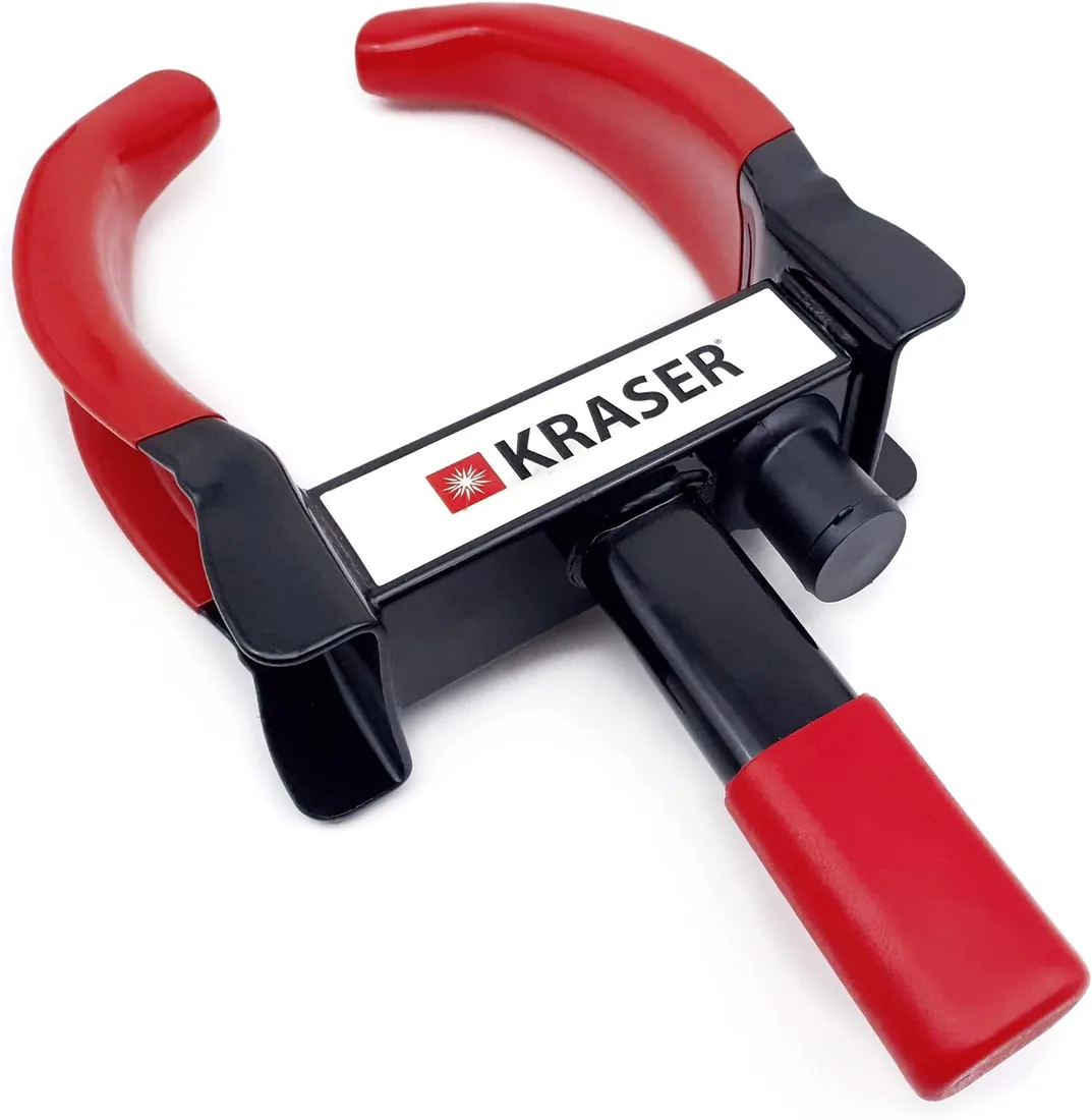 KRASER KR820 Cepo Coche Antirrobo, N1 Alemania, Testado Anti Taladro, Protección Que tranquiliza, Inmovilizador Cepo Rueda, Antirrobo Coche, Universal Caravana, Remolque, SUV, Furgoneta, Moto