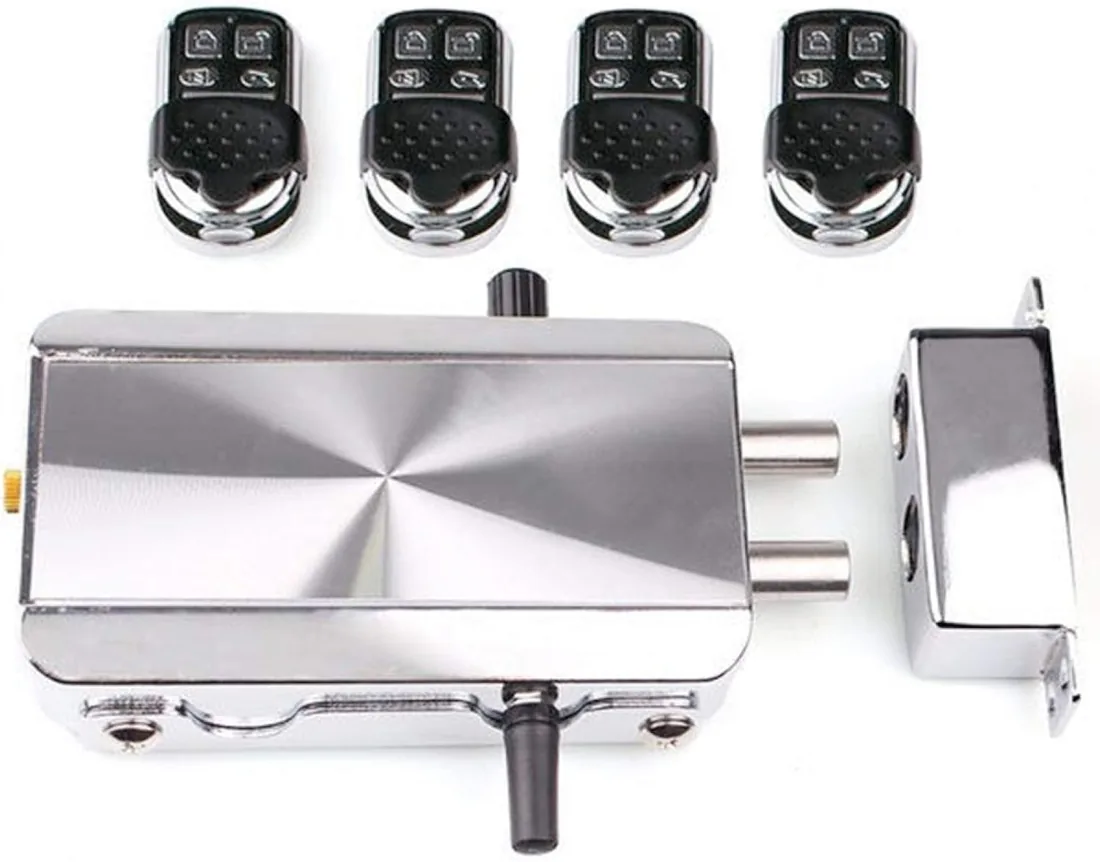 Cerradura electrónica de la puerta del cerrojo de cerrojo inteligente, inteligencia antirrobo, control remoto sin llave, sistema de control de acceso con 4 controles remotos para el hogar/hotel foto 3
