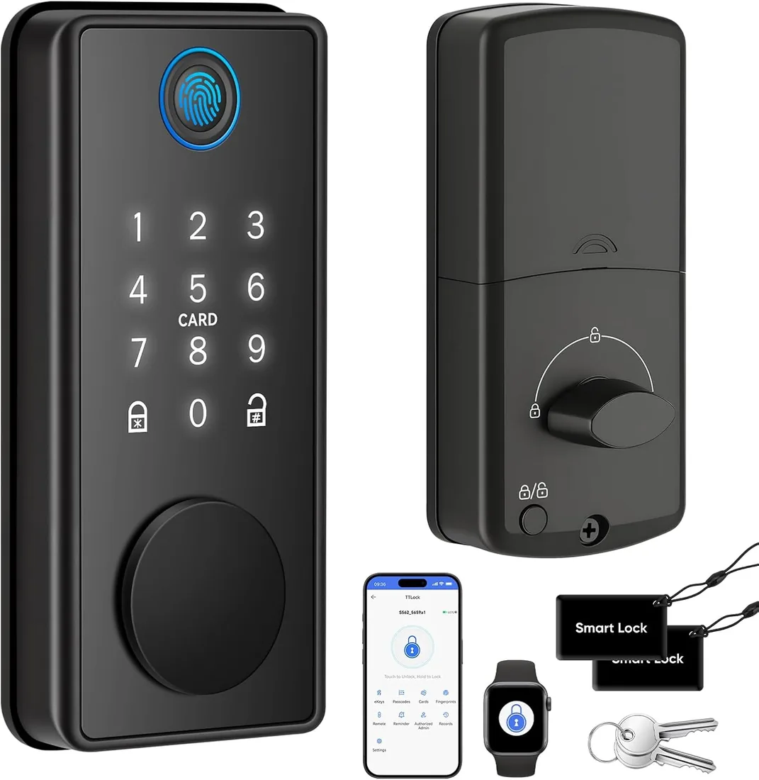 Cerradura Inteligente de Huella Digital, Entrada Sin Llaves, Control App | Cerradura Electronica, Teclado Táctil, Compatible con Apple Watch, Apertura/Cierre con un Toque, Detección Automática Izqui foto 2