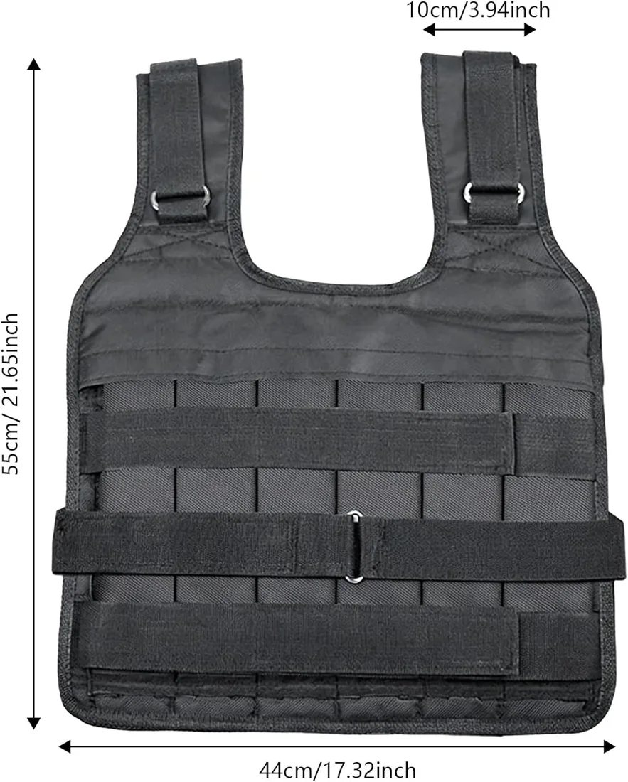 Chaleco de peso ajustable, capacidad de carga de 1 a 50 kg (sin pesos) | Chaleco de entrenamiento ergonómico para hombre y mujer, para correr, entrenamiento de fuerza, entrenamiento y jogging foto 2