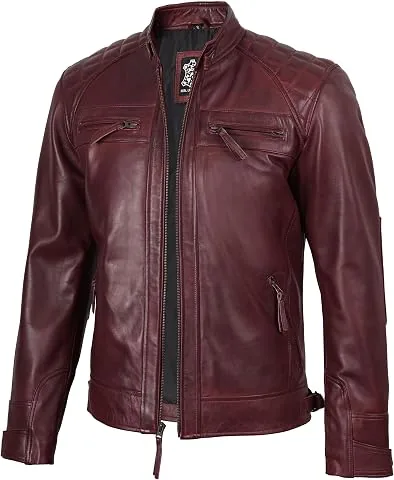 Brown Leather Jacket Men - Natural Distressed Leather Jackets for Men foto 3