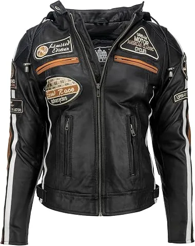 Urban Leather UR-152 Chaqueta Moto Mujer de Cuero '58 LADIES foto 3