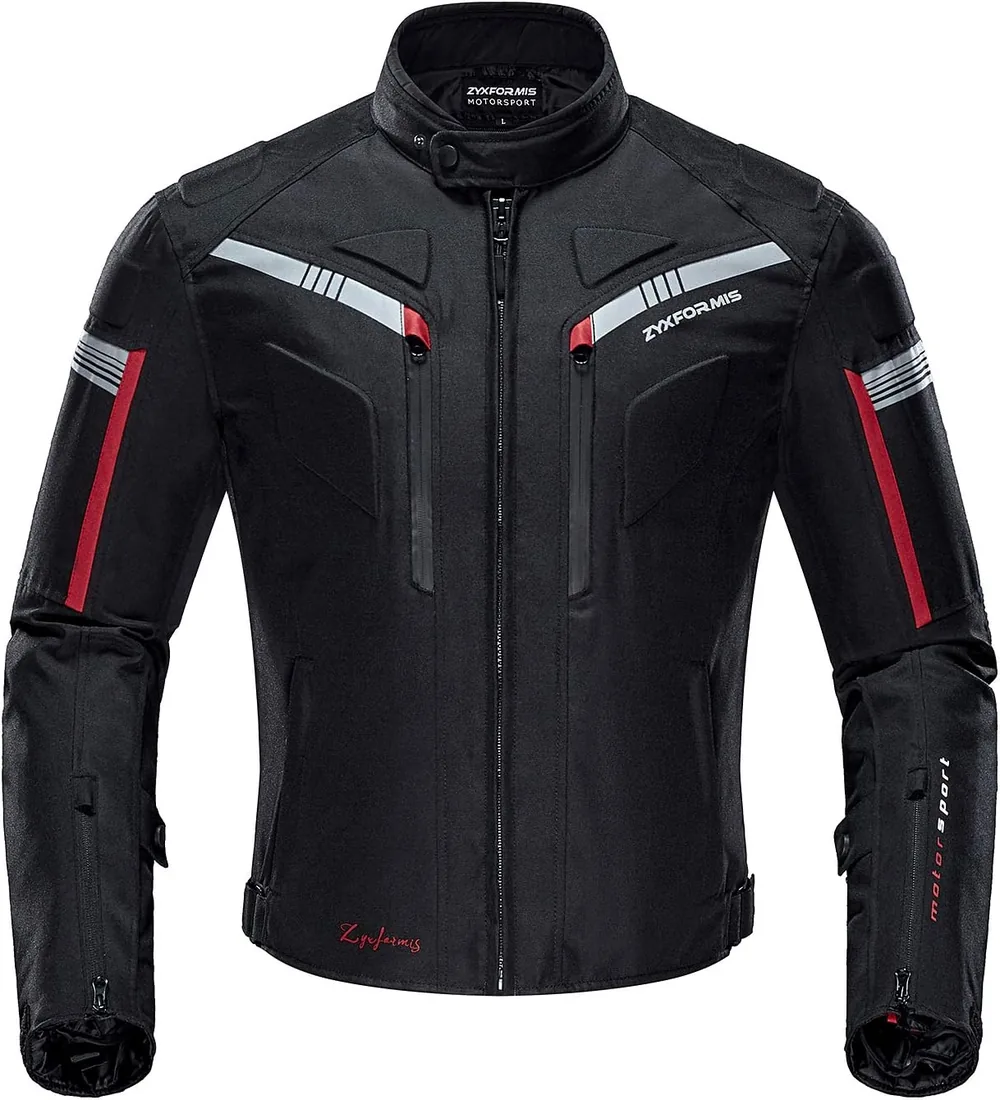 Chaqueta de moto impermeables, Motocicleta Chaquetas a prueba de viento Equipo de protección para hombros y codos Otoño Verano Invierno para hombres foto 2