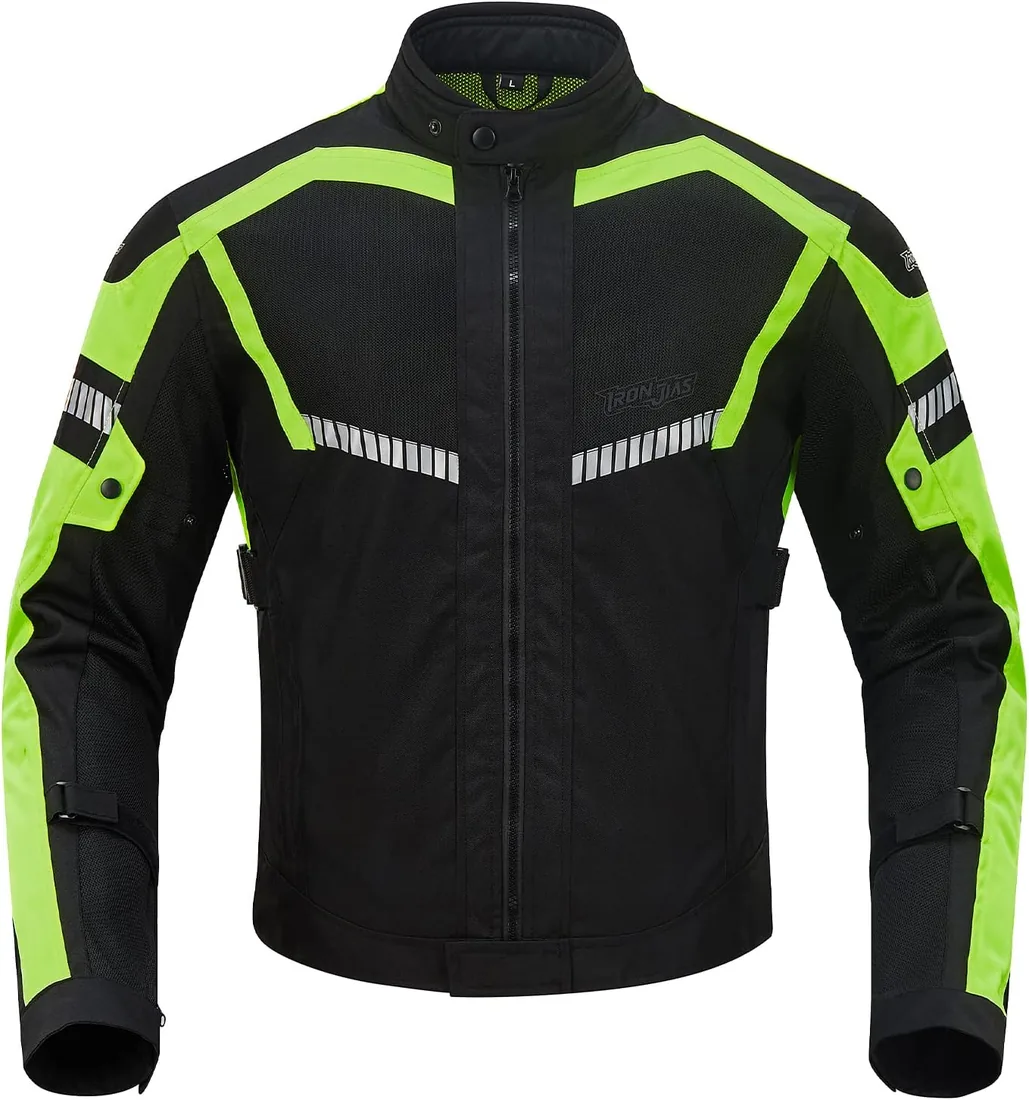 Chaqueta de Motocicleta de Moto para Verano para Hombre, Respirable Armadura Protección reflexión de Alto Brillo L foto 3