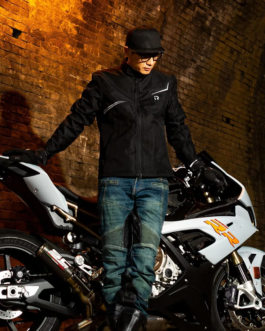 RIDEIRON Chaqueta Moto Hombre con Protectores CE, Forro Extraíble, Chaqueta Moto para Proteger contra el Frío y el Viento,Todas las Estaciones,Negro foto 2