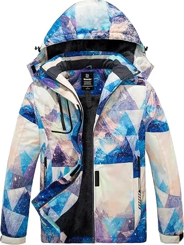 Chaqueta de Esquí Cálida para Mujer Abrigo Impermeable con Capucha foto 2