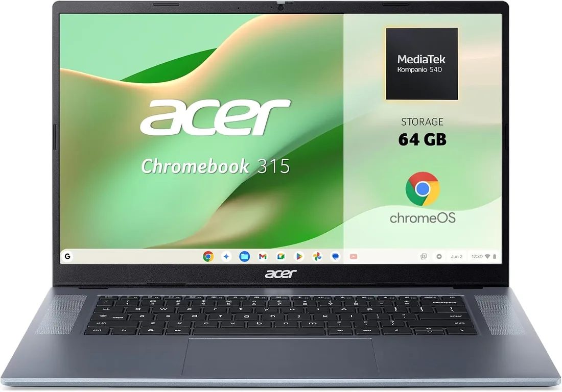 Acer Chromebook 315, Portátil 15.6" FullHD, Kompanio 540, 4GB RAM, 64GB foto 2