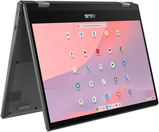 ASUS Chromebook CM14 Flip CL1402FM2A-EC0202 - Ordenador Portátil 14" Full HD (MediaTek Kompanio 520, 4GB RAM, 64GB eMMC, Arm Mali-G52 MC2, ChromeOS) Gris con lápiz Stylus - Teclado QWERTY español