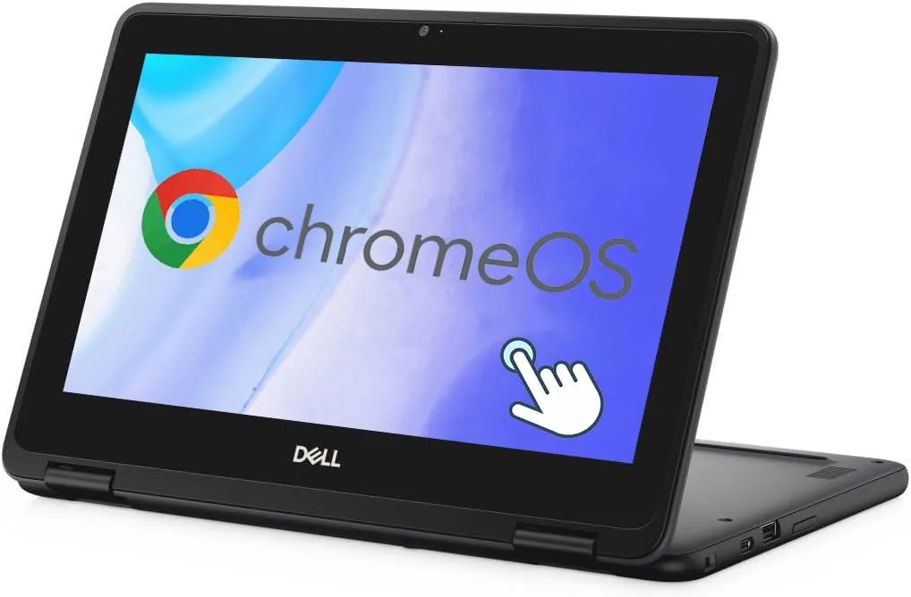 Dell Chromebook 11 3100 2 en 1 Ordenador portátil de 11,6 pulgadas HD, Intel Celeron N4020, 4 GB de RAM, eMMC de 32 GB, Teclado japonés QWERTY, Chrome OS (Reacondicionado)