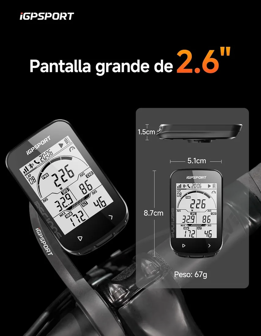 iGPSPORT BSC100S Ciclocomputador GPS,Pantalla de 2,6" y 40+ Datos | 40 H de Autonomía, App iGPSPORT y Strava, IPX7, Retroiluminación Automática, ANT+/BluetoothGPS Bicicleta foto 2