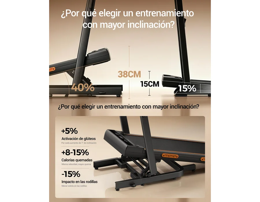 UMAY Cinta de Andar Plegable con Inclinación 40%, Walking Pad para Casa foto 3