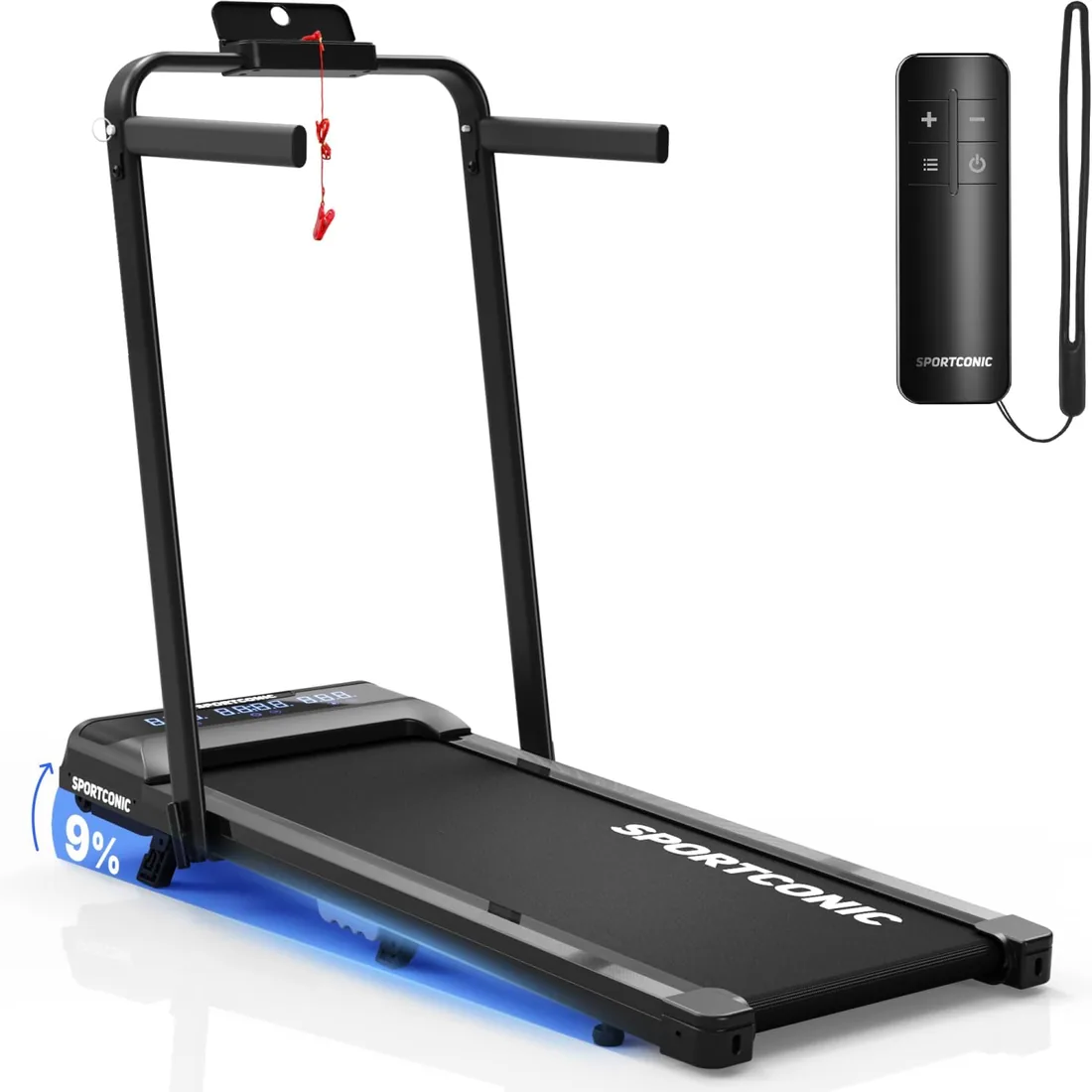 Sportconic Cinta de Correr Plegable con Inclinación, Walking Pad, Caminadora Electrica para Casa, Cinta de Andar Silencioso y Compacto (Excluyendo Alfombrilla Protectora, 1-12 km/h (P106FA))