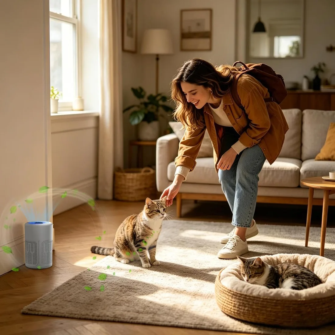 Circulador de Aire Filtro Multicapa Silencioso Amplia Cobertura | Ventilador Potente y Ambientador de Hogar Para Hogar Salón Cocina Oficina Apartamento Viaje Escritorio foto 2