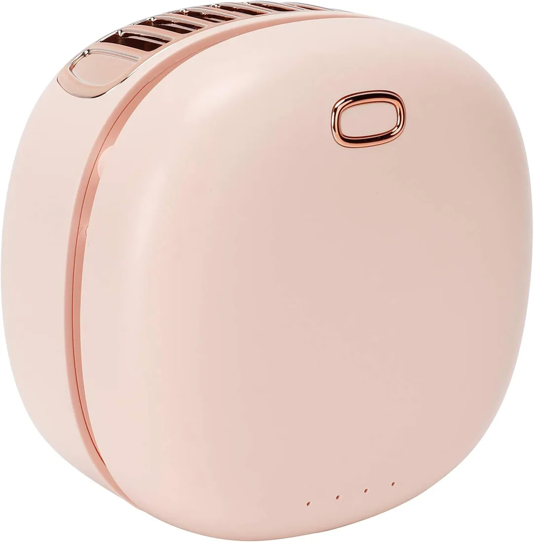 Qcwwy Ventilador de Cuello Portátil, Ventilador Personal de 3 Velocidades, Circulador de Aire Recargable de 3000 MAh con Cuerda para Colgar, Potente Motor, Refrigeración Portátil, 10 (Rosada)