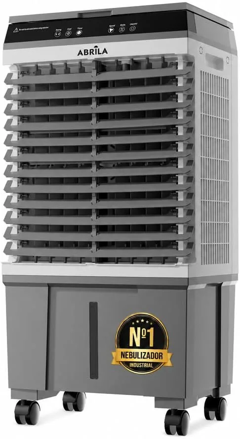 Climatizador Evaporativo Industrial 20L | Sin Tubo Exterior | Naves, Talleres y Terrazas hasta 20 m² | 65W | 3 Velocidades | Mando a Distancia | 4 Acumuladores de Frío | Oscilante | Portátil
