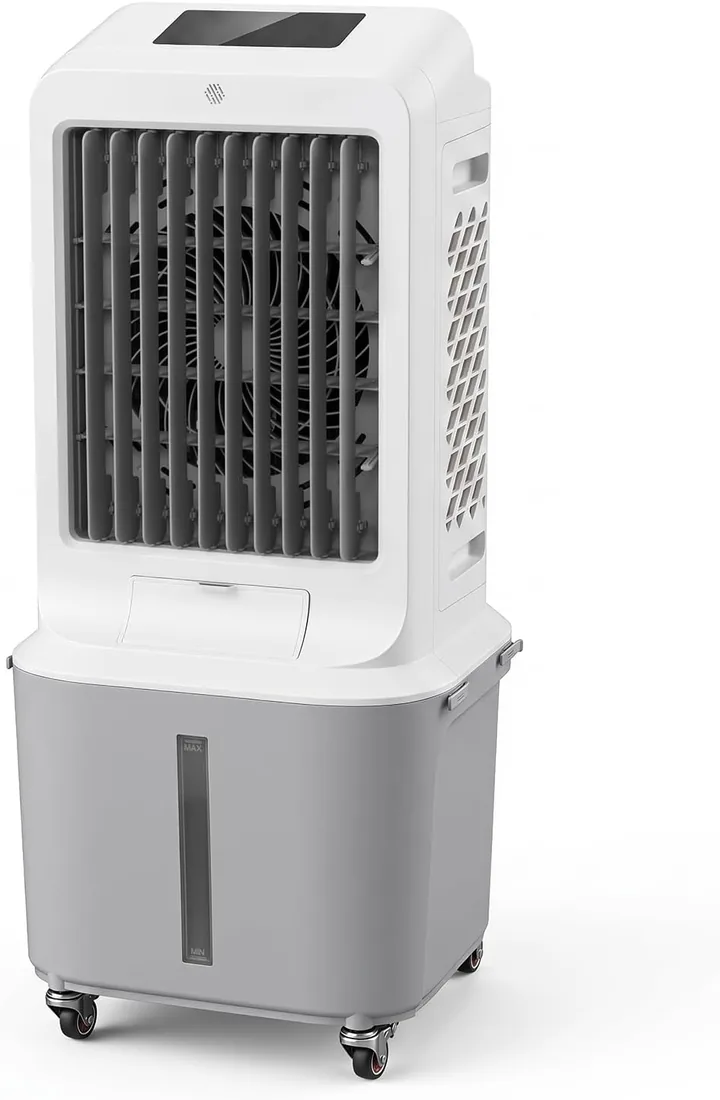 COSTWAY Climatizador Evaporativo 3 en 1 con Ruedas | Enfriador de Aire con 5 Modos, 3 Velocidades, Depósito de 27 L, 2 Acumuladores de Hielo, Mando a Distancia, Temporizador