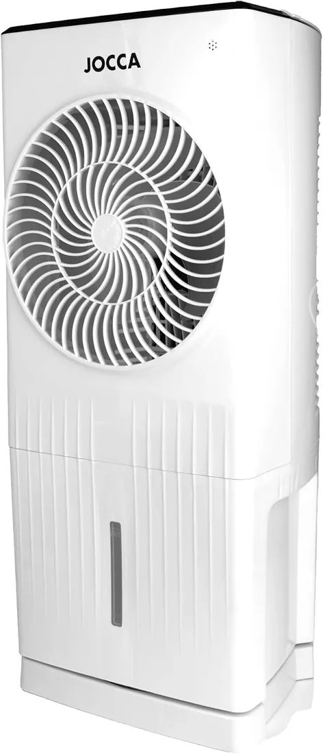 Jocca - Climatizador Evaporativo 5.5L, Enfriador de Aire Portátil con Mando a Distancia, 3 Velocidades, 3 Modos, Oscilación 70º, Temporizador 12h, 720 m³/h, con Ruedas