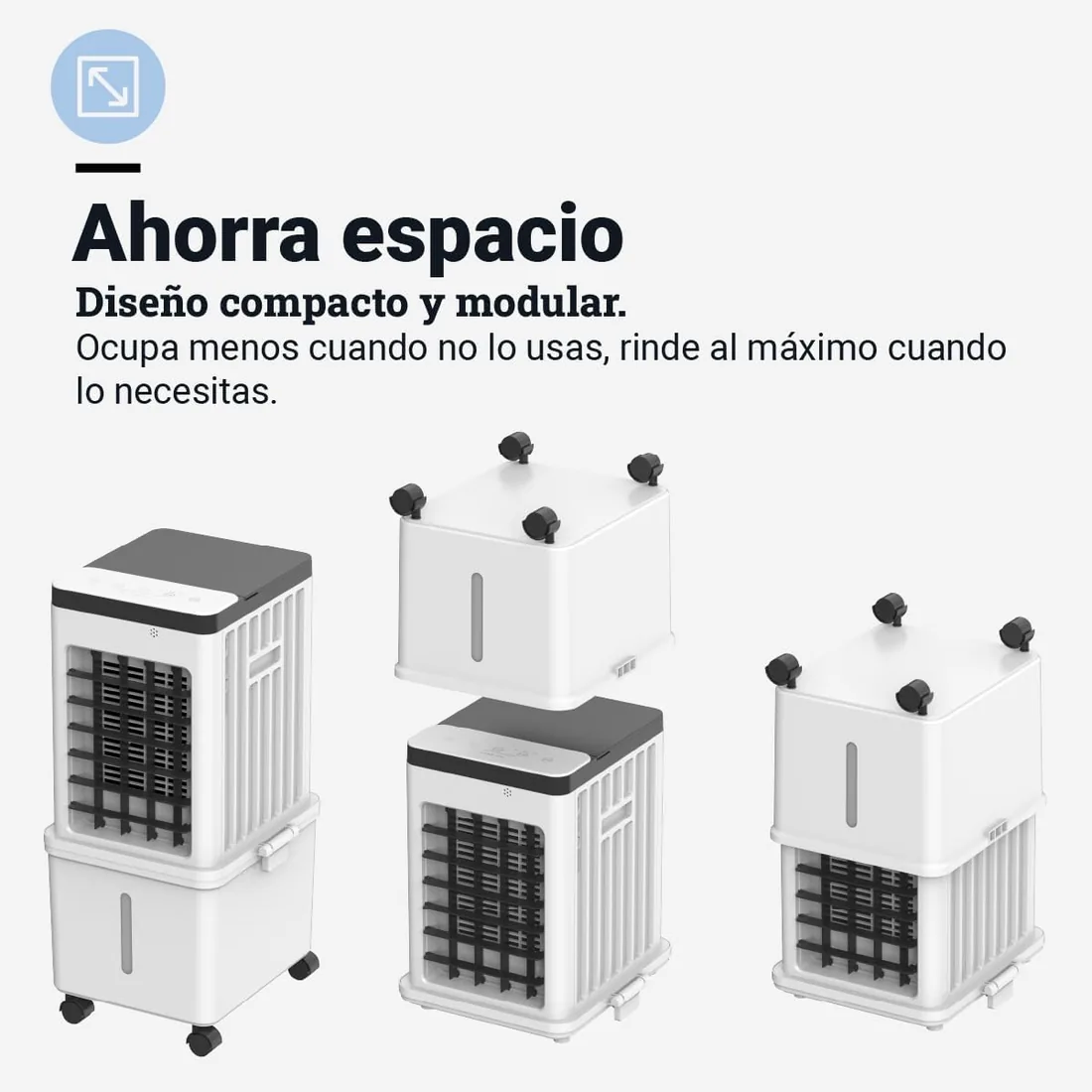 SYMPHONY Ventus12— Climatizador Evaporativo Portátil 12L, Silencioso 30 dB para Dormitorio y Oficina, Solo 65W (-90% vs Aire Acondicionado), Llenado Continuo, Ruedas, 900 m³/h foto 2