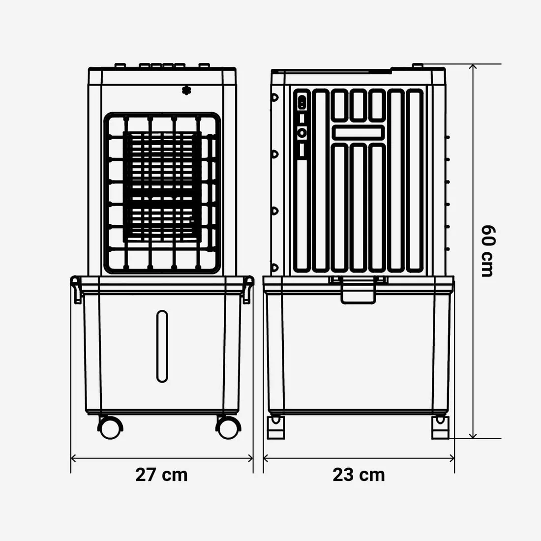 SYMPHONY Ventus12— Climatizador Evaporativo Portátil 12L, Silencioso 30 dB para Dormitorio y Oficina, Solo 65W (-90% vs Aire Acondicionado), Llenado Continuo, Ruedas, 900 m³/h foto 3