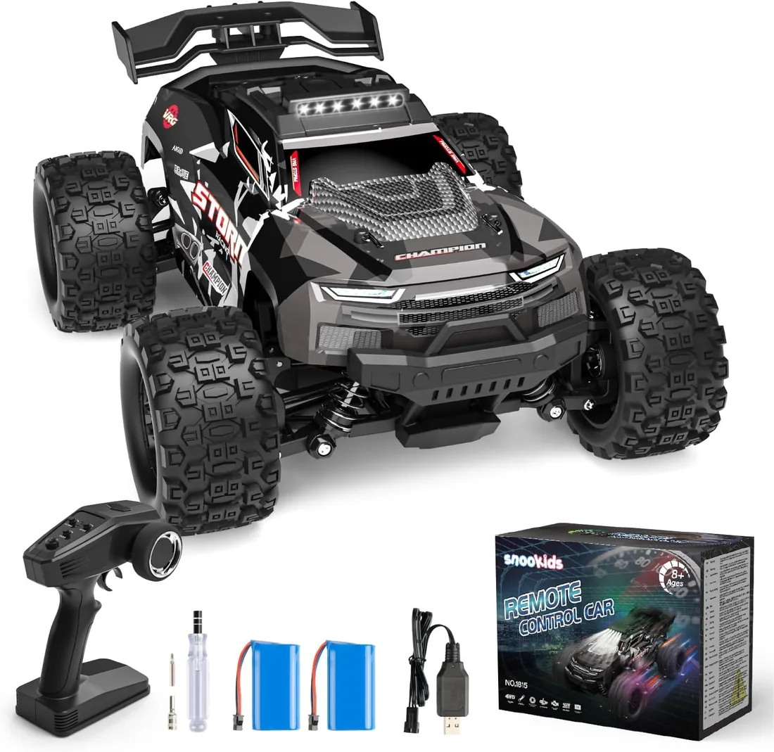 snookids Coche Teledirigido 2,4 GHz RC Vehículo Todoterreno 1:18 4WD | 40 km/h, Con Luces, Larga Autonomía, Radiocontrol Drift Buggy, Para Niños Adulto, 8+ Años, Juguete Regalo foto 3