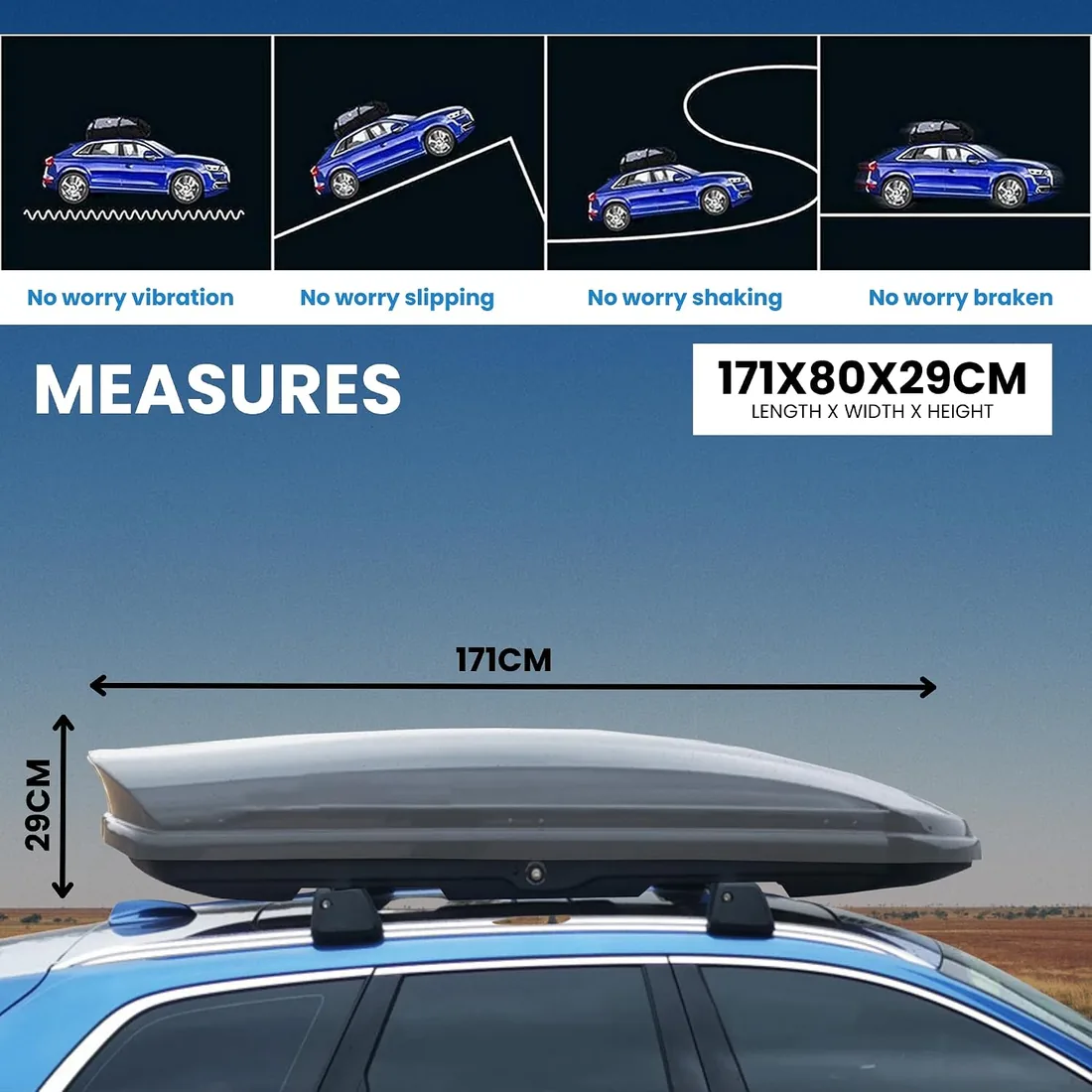 MAGIC SELECT Cofre de Techo 550 litros para Coche foto 3