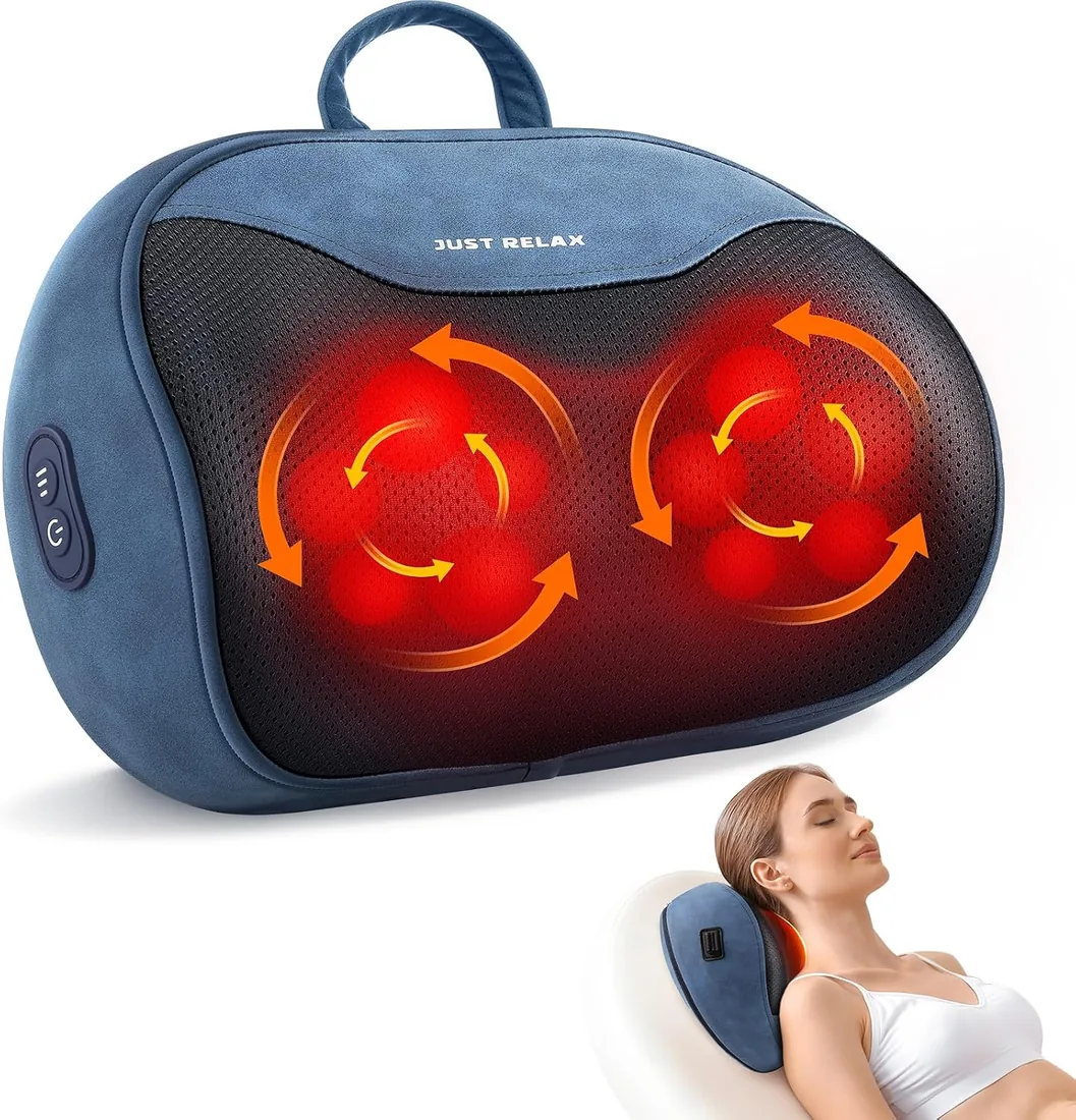 ELEHOT-Store Masajeador Shiatsu, Masajeador Cervical y Espalda | Con Calefacción y Giro Bidireccional, Alivia el Dolor Muscular, Para Hogar, Oficina y Regalo