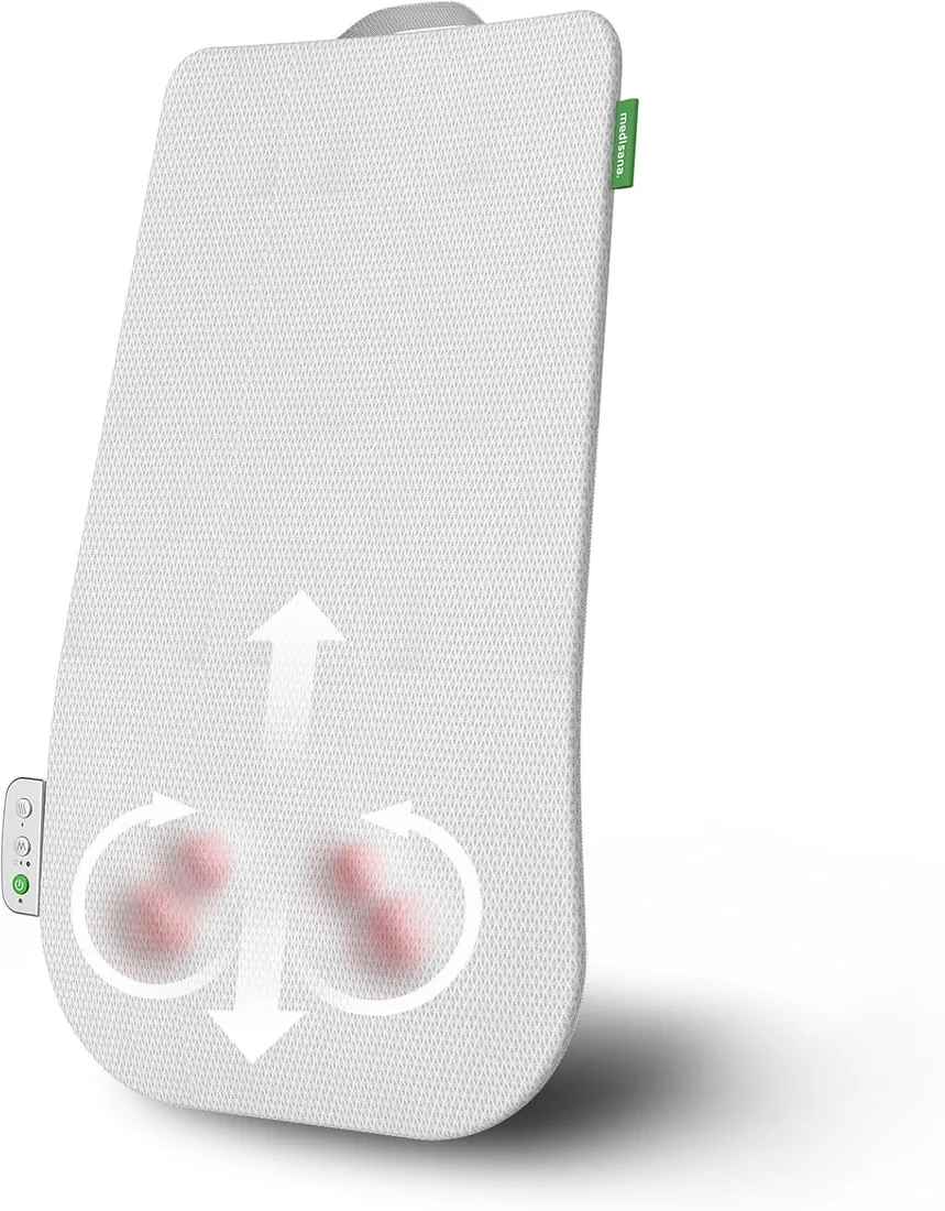 medisana MC 600 masajeador cervical y espalda con calor, masajeador Shiatsu | con superficie de masaje extra grande, cojin cervical de masaje para espalda, cintura y hombros, fácil de transportar